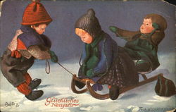 Gluckliches Neujahx Postcard
