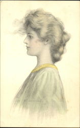 Profile of a Young Woman Postcard