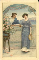 Man and Woman in Toga-like dress Postcard
