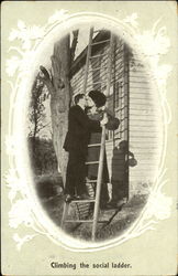 Climbing The Social Ladder Romance & Love Postcard Postcard