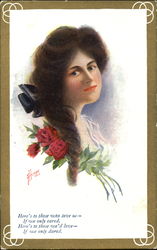 Young Woman With a Ribbon in Her Hair Postcard