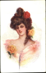 Painting of a young lady Women Postcard Postcard