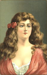 Girl with Flowing Hair Postcard