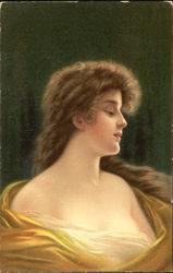 Lady with a brown shawl Postcard