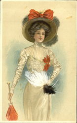 Woman in Elegant Dress Postcard