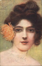 Close-up of Woman's Head Postcard