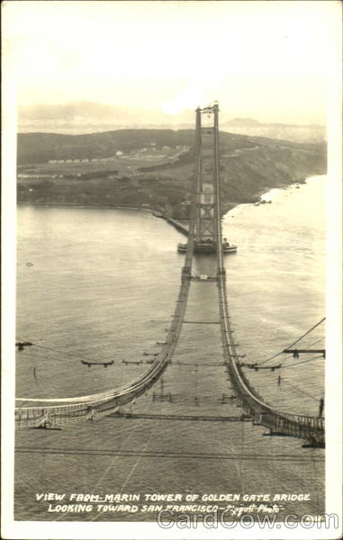 View From Marin Tower Of Golden Gate Bridge San Francisco California