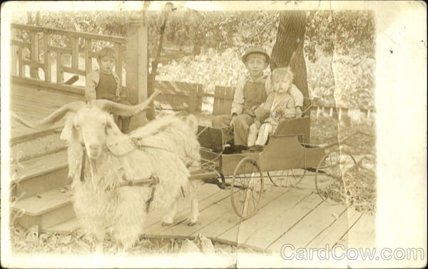 Children With Goat Wagon