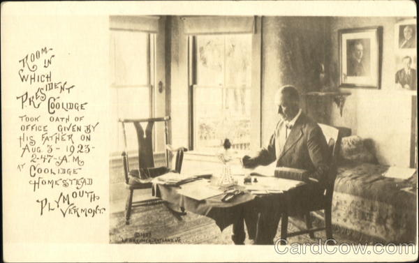 Room In Which President Coolidge Took Oath Plymouth Vermont