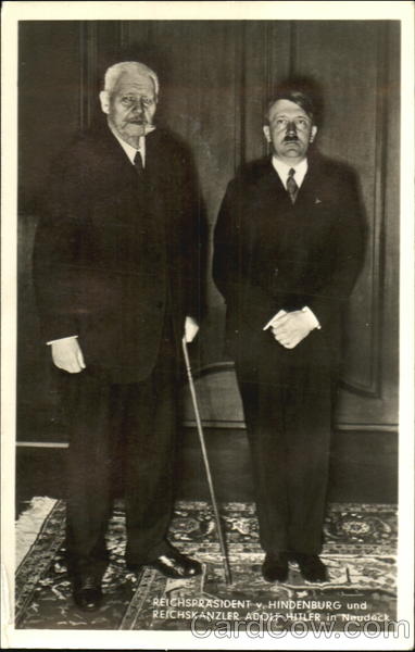 Reichsprasident V. Hindenburg And Reichskanzler Adolf Hitler In Neudeck