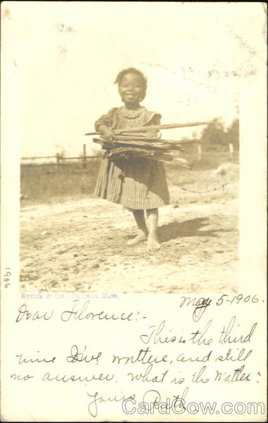 Black girl carrying wood Black Americana