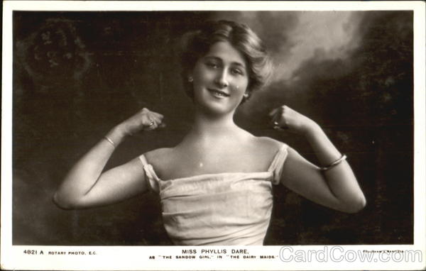 Miss Phyllis Dare As The Sandow Girl In The Dairy Maids