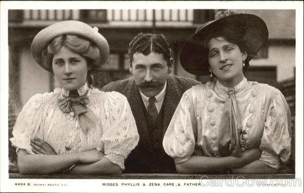 Misses Phyllis & Zena Dare & Father Actresses