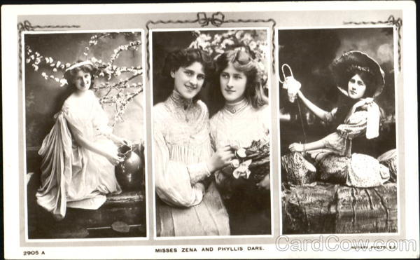 Misses Zena And Phyllis Dare Actresses