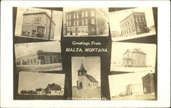 Greetings From Malta Montana Postcard Postcard