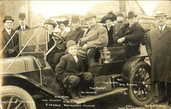 Billy Sunday and Group in Automobile People Postcard Postcard