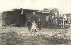 Sod House Collapsed Roof Postcard