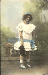 Man dressed as little girl Men Postcard Postcard