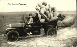 The modern farmer Exaggeration Postcard Postcard