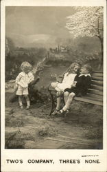 Two's Company Three's None Children Postcard Postcard