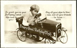 Boy in Go Kart Children Postcard Postcard