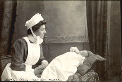 Little Lilian and her nurse Postcard