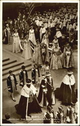 The Queen passing through Westminister Abbey Postcard