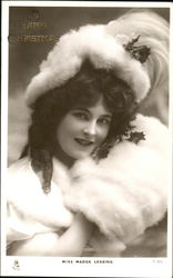 A Happy Christmas Miss Madge Lessing Postcard