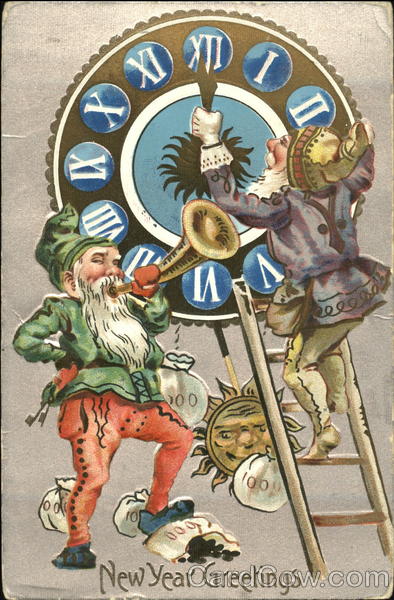 New Year Greetings Elves