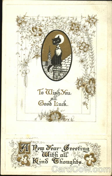 Black Cat on Roof New Year's