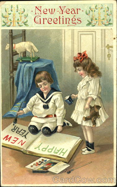 New Year Greetings Children