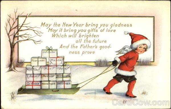 Girl Pulling Year's Worth of Presents Children