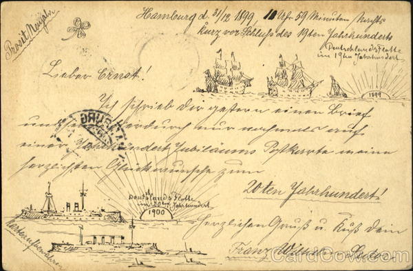 1899-1900 New Year, Germany Navy New Year's