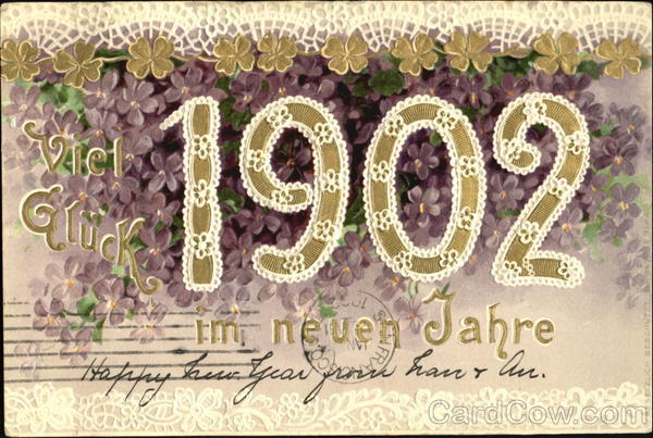 Viel Gluck 1902 I'm Neveeen Jahre Year Dates