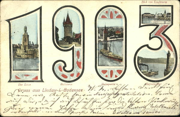1903 Gruss Aus Lindau I Bodensee Year Dates