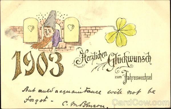 1903 Herzlichen Gluckwunsch Zum Jahreswechsel Year Dates
