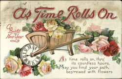 As Time Rolls On A Bright New Year Postcard