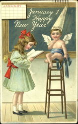 January 1 Happy New Year Postcard
