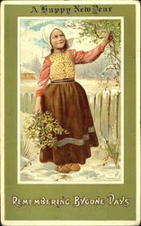 A Happy New Year Remembering Bygone Days Postcard