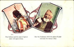 The indian and the irishman Smoking Pipes Postcard