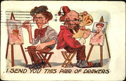 I Send You This Pair Of Drawers Postcard