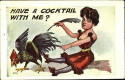 Have A Cocktail With Me? Drinking Postcard Postcard