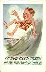 I Have Been Taken Up By The Swells Here Swimming Postcard Postcard