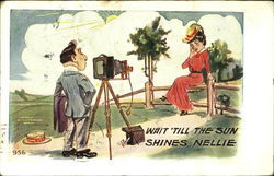 Wait Till The Sun Shines Nellie Comic, Funny Postcard Postcard