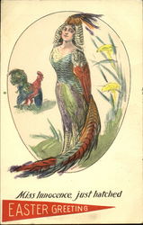 Miss Innocence Just Hatched Easter Greeting Postcard