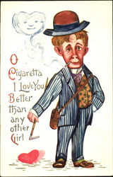 O Cigarette I Love You Better Than Any Other Girl Postcard
