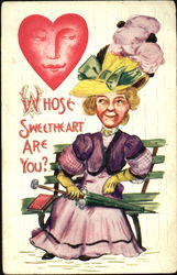 Whose Sweetheart Are You? Hearts Postcard Postcard