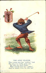The Golf Player Caricatures Postcard Postcard