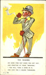 The Masher Caricatures Postcard Postcard