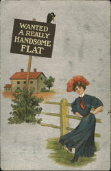 Wanted A Really Handsome Flat Postcard